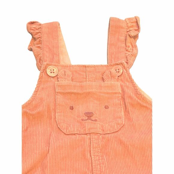 Carter's Just One You Pink Cat Face Corduroy Style Overall Dress Size 6 months - Picture 2 of 3